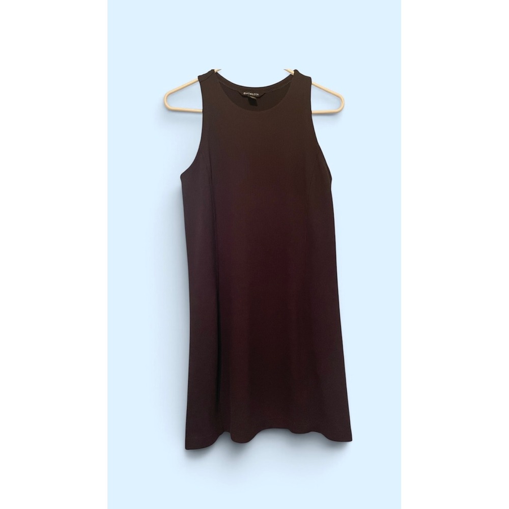 Athleta Womens Ribbed Sleeveless Mini Dress  A-Line Crew Neck M